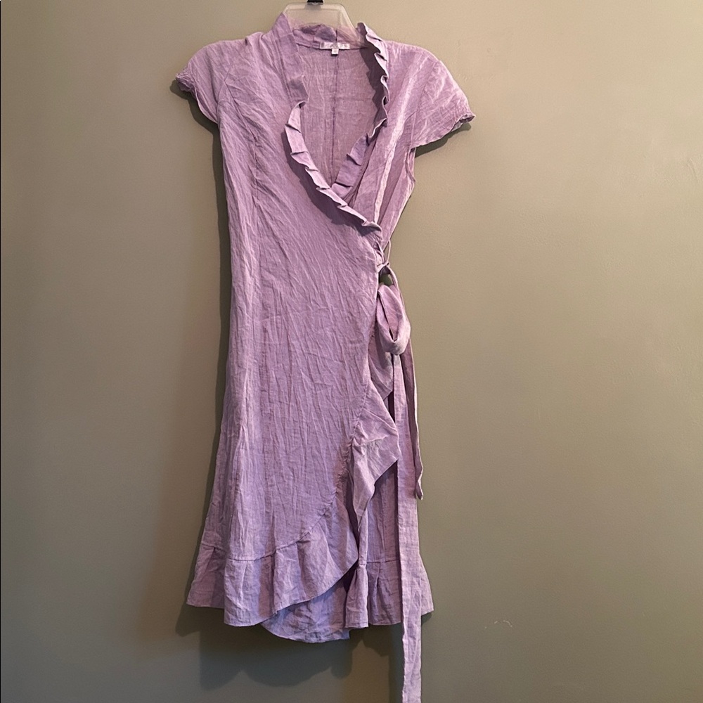 Lucy Paris Lilac Ruffle Wrap Dress Size S